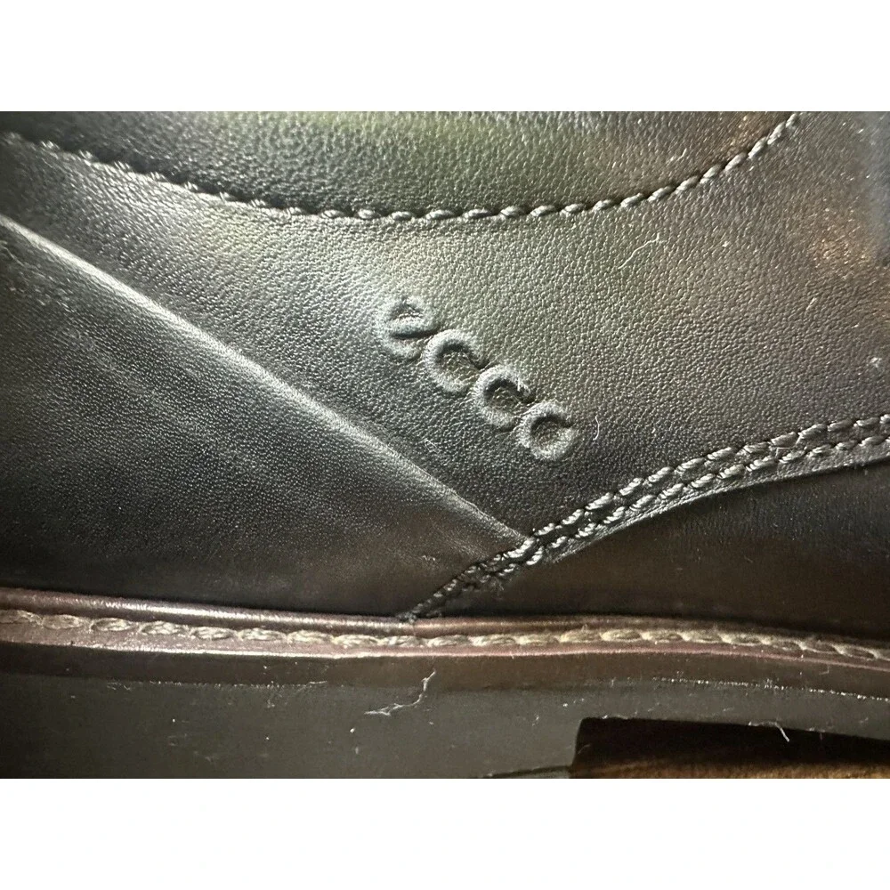 ECCO Holton Oxford Black Dress Lace Up Shoes Leather Apron Toe Men's US 11 EU 45